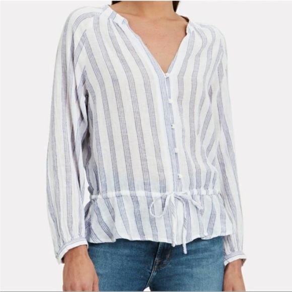 NWT Rails Marti Cayman Striped long sleeve top with waist tie - Picture 4 of 6